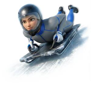 Woman Skeleton Racer PowerPoint clipart graphic preview.