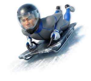 Skeleton Racer Man PowerPoint clipart graphic preview.