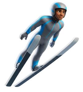 Male Ski Jumper PowerPoint clipart graphic preview.