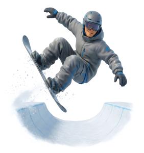 Snowboarder Male PowerPoint clipart graphic preview.