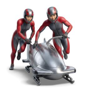 Two Person Womens Bobsleders Team PowerPoint clipart graphic preview.