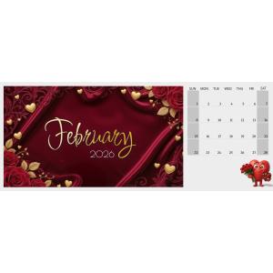 Valentine Calendar Template Design Customizable PowerPoint clipart graphic preview.