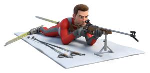 Male Biathlon Athlete PowerPoint clipart graphic preview.