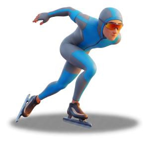 Male Speed Skater PowerPoint clipart graphic preview.