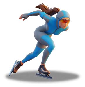 Woman Speed Skater PowerPoint clipart graphic preview.