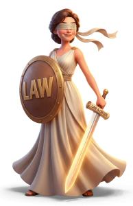 Lady Justice Law Order PowerPoint clipart graphic preview.