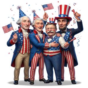 USA Presidents Celebration PowerPoint clipart graphic preview.