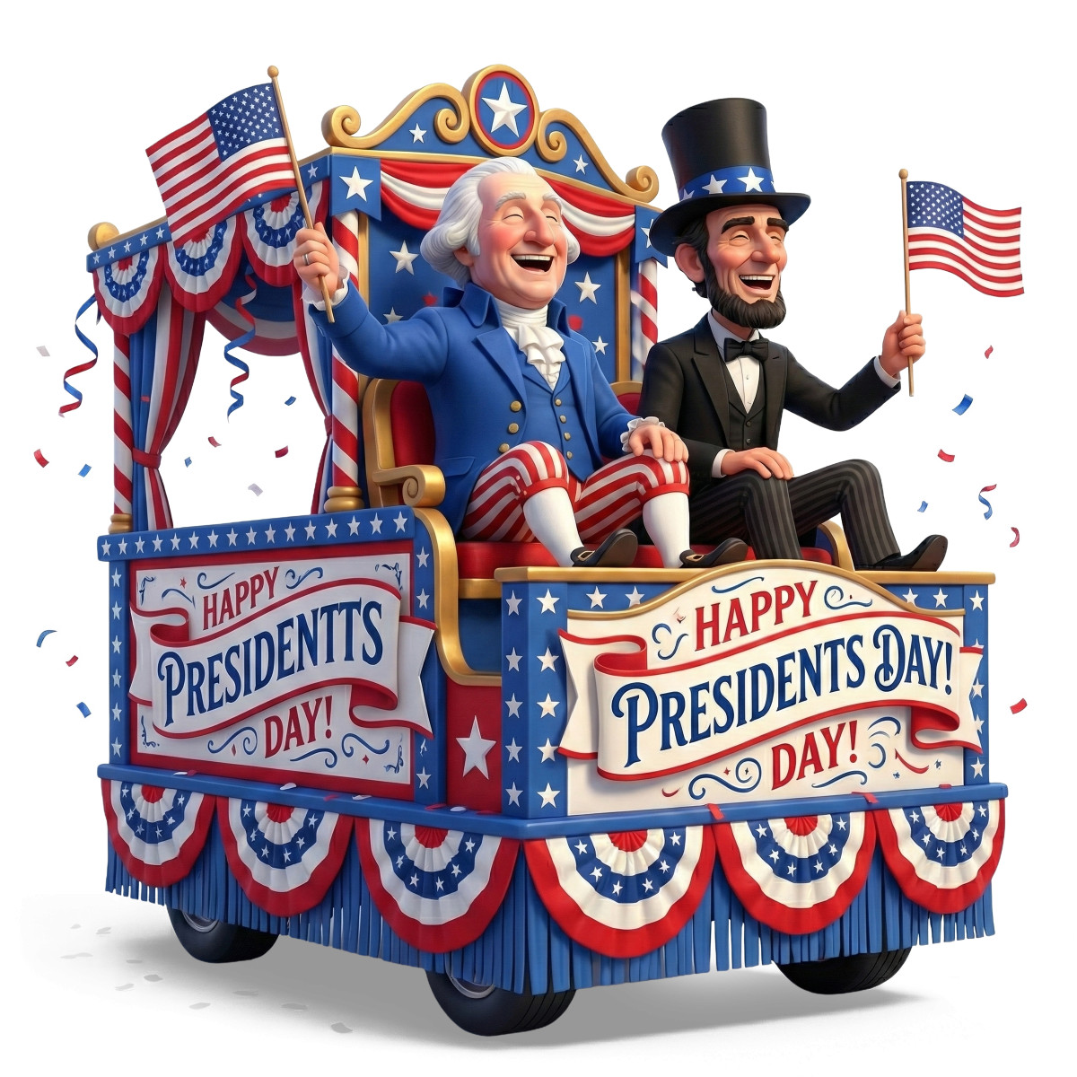 High-resolution clipart illustration of Presidents Day Parade, designed for seasonal marketing campaigns, corporate event presentations, and holiday promotions.