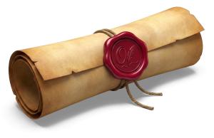 Parchment Document Seal PowerPoint clipart graphic preview.