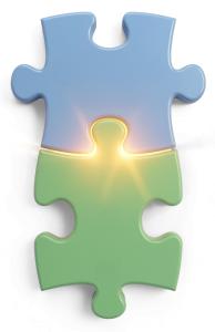 Puzzle Connection PowerPoint clipart graphic preview.