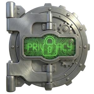 Privacy Vault PowerPoint clipart graphic preview.
