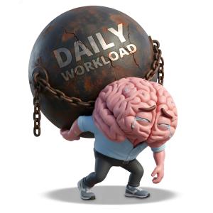Mental Weight And Workload Customizable PowerPoint clipart graphic preview.
