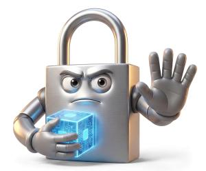 Lock Protecting Data PowerPoint clipart graphic preview.
