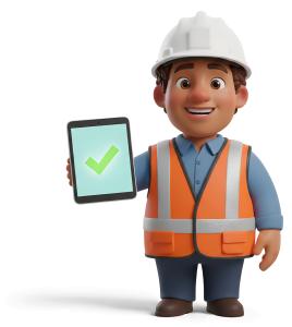 Saftey Checker Man PowerPoint clipart graphic preview.