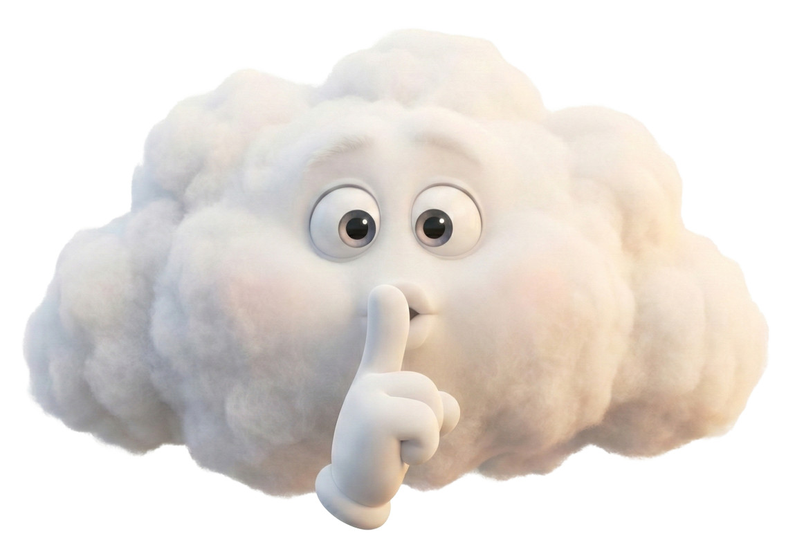 High-resolution clipart illustration of Cloud Keeping A Secret, designed for corporate facility safety compliance, residential property access control, and physical security asset management.