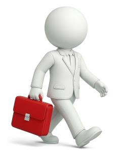 Business Figure Briefcase PowerPoint clipart graphic preview.