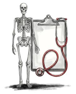 Skeleton Clipboard PowerPoint clipart graphic preview.