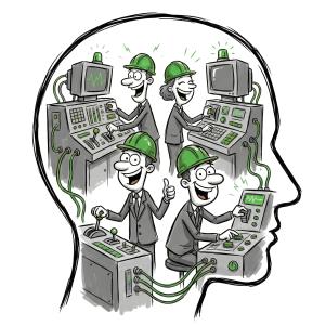 Calm Brain in Control PowerPoint clipart graphic preview.