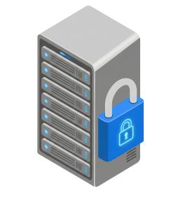 Digital Padlock Protect Server PowerPoint clipart graphic preview.
