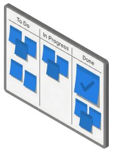 Kanban Board Notes PowerPoint clipart graphic preview.