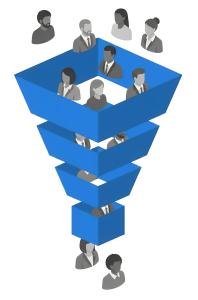 Multi Stepped Sales Funnel PowerPoint clipart graphic preview.