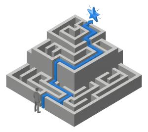 Navigate The Maze PowerPoint clipart graphic preview.