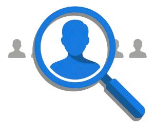 Searching for the Right Person PowerPoint clipart graphic preview.