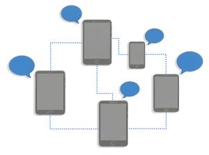 Device Connection PowerPoint clipart graphic preview.
