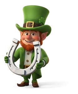 Leprechaun Lucky Horseshoe PowerPoint clipart graphic preview.