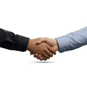 Business Handshake PowerPoint clipart graphic preview.
