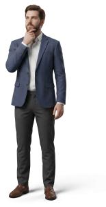 Businessman Thinking PowerPoint clipart graphic preview.