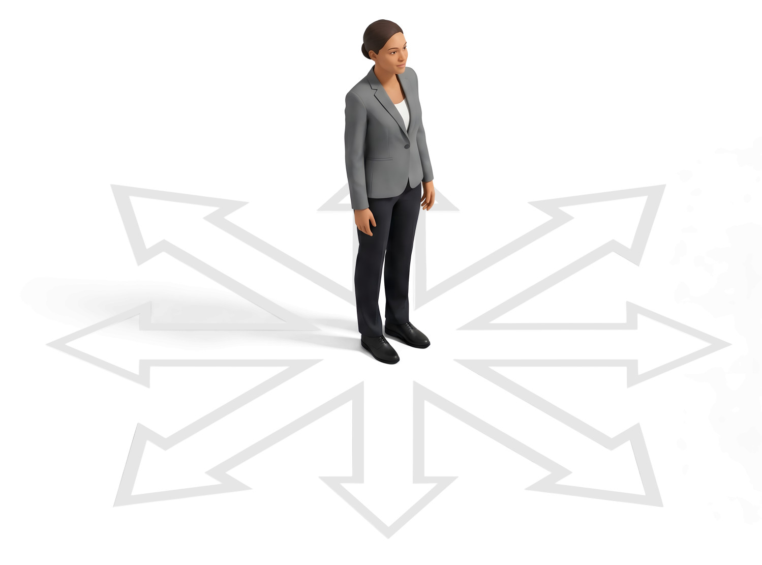 High-resolution clipart illustration of Business Desicion, designed for corporate project kickoff meetings, creative strategy brainstorming, and innovative product development pitches.