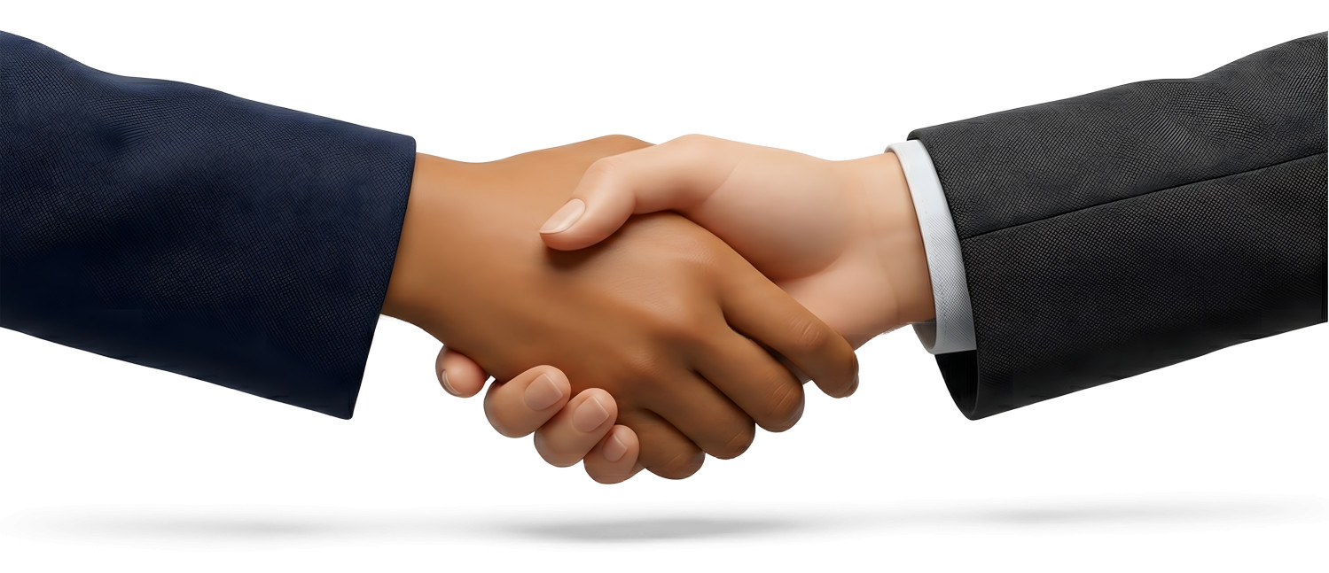 High-resolution clipart illustration of Businesswoman Handshake, designed for corporate social responsibility initiatives, diversity and inclusion training, and non-profit community advocacy.