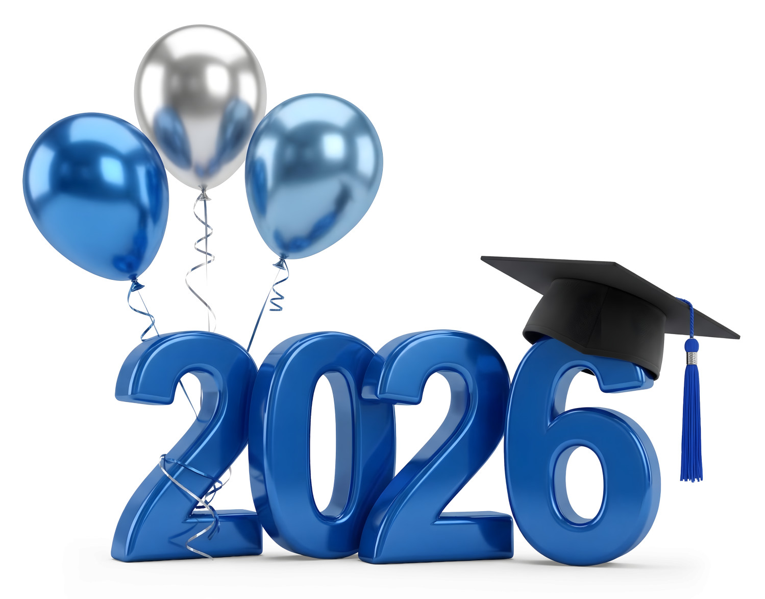 High-resolution clipart illustration of Graduation Year Balloons Cap, designed for seasonal marketing campaigns, corporate event presentations, and holiday promotions.