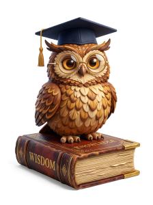 Knowledge Wisdom Academic Owl PowerPoint clipart graphic preview.