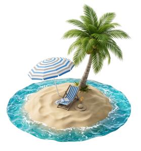 Sucluded Beach Island PowerPoint clipart graphic preview.