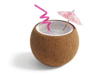 Coconut Tropical Drink PowerPoint clipart graphic preview.