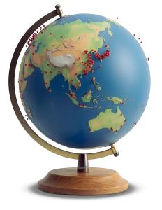 Globe Pins West Hemisphere PowerPoint clipart graphic preview.