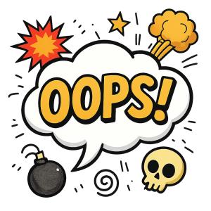 Oops Explosion Bubble PowerPoint clipart graphic preview.