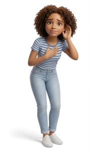 Marcie Girl Empathy Listening PowerPoint clipart graphic preview.