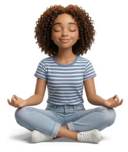 Marcie Girl Meditation PowerPoint clipart graphic preview.
