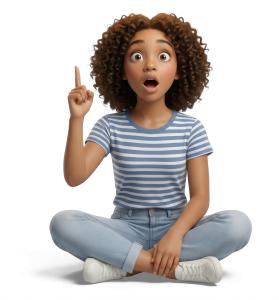 Marcie Girl Suprise Point PowerPoint clipart graphic preview.