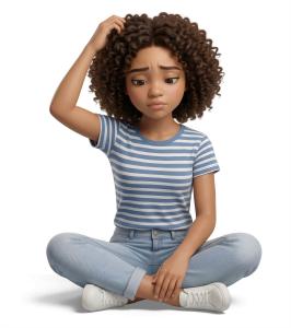 Marcie Girl Confused PowerPoint clipart graphic preview.