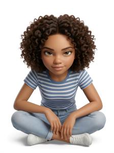 Marcie Girl Intense Focus PowerPoint clipart graphic preview.