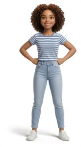 Marcie Girl Stand Confident PowerPoint clipart graphic preview.