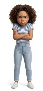Marcie Girl Upset PowerPoint clipart graphic preview.