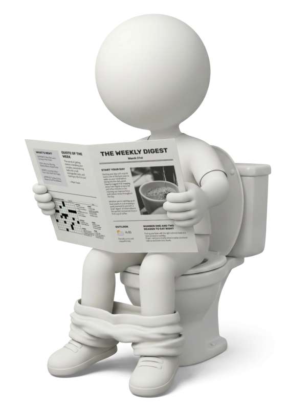 High-resolution customizable clipart of Figure Reading On Toilet - Customizable, designed for corporate social responsibility initiatives, diversity and inclusion training, and non-profit community advocacy.