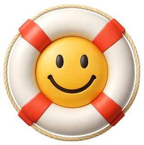 Lifebuoy Smiley Face PowerPoint clipart graphic preview.
