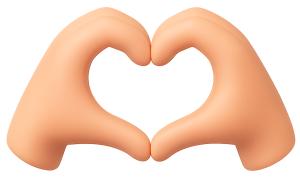 Overlapping Cartoon Hands Heart PowerPoint clipart graphic preview.