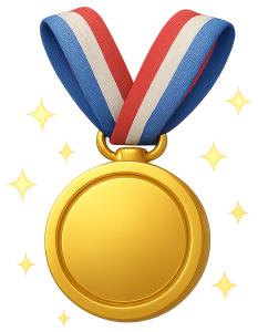 Gold Medal Stars PowerPoint clipart graphic preview.